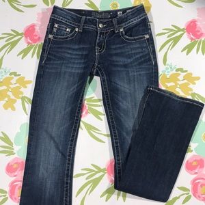Miss Me Bootcut Jeans wings rhinestones 27x33